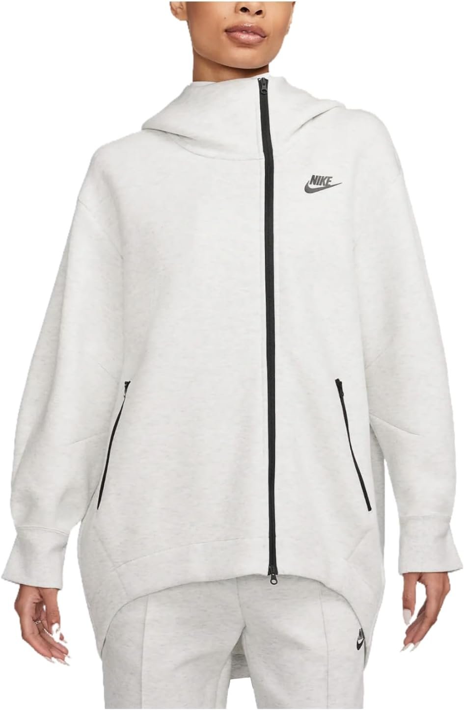 W OVERSIZED TECH FLEECE HOODIE CAPE “GREY HEATHER”