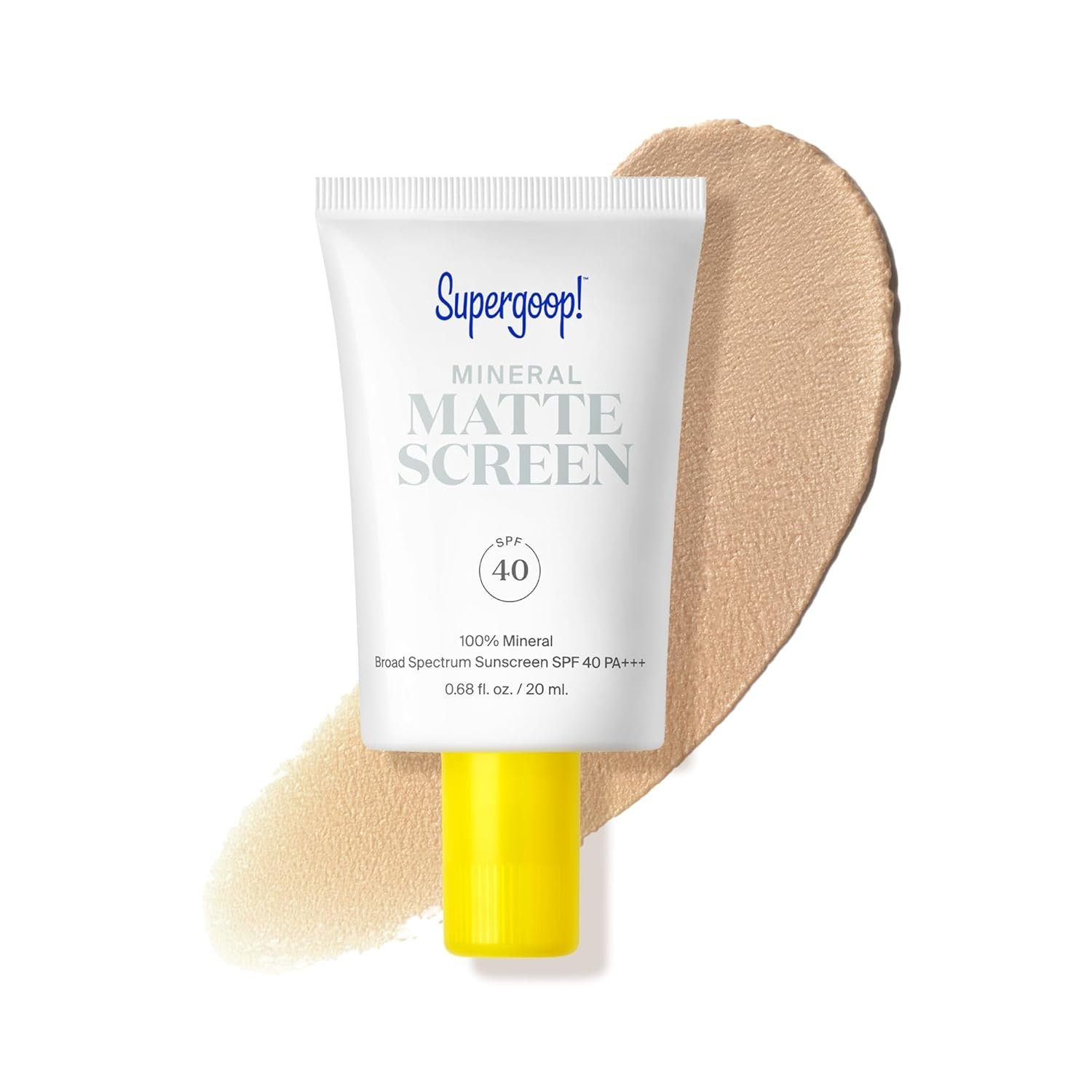 Supergoop! Mineral Mattescreen (SPF 40) – 20 mL – Mineral, Oil-Free Broad Spectrum Sunscreen – Smooths Skin’s Appearance, Minimizes Pores & Controls Shine – Water & Sweat Resistant