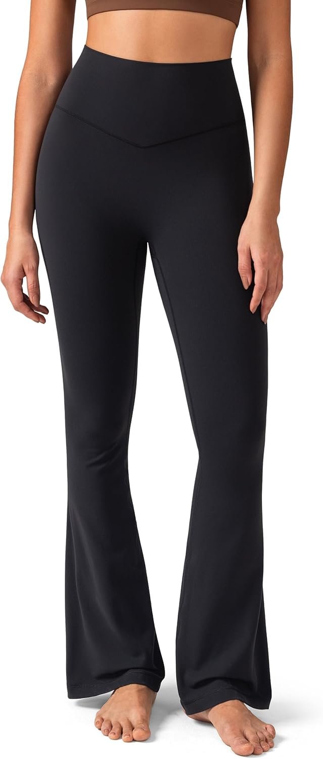 Colorfulkoala No Front Seam Flare Leggings Dreamlux High-Waisted Workout Yoga Pants for Women 27.5″/ 29.5″/ 31.5″ Inseam
