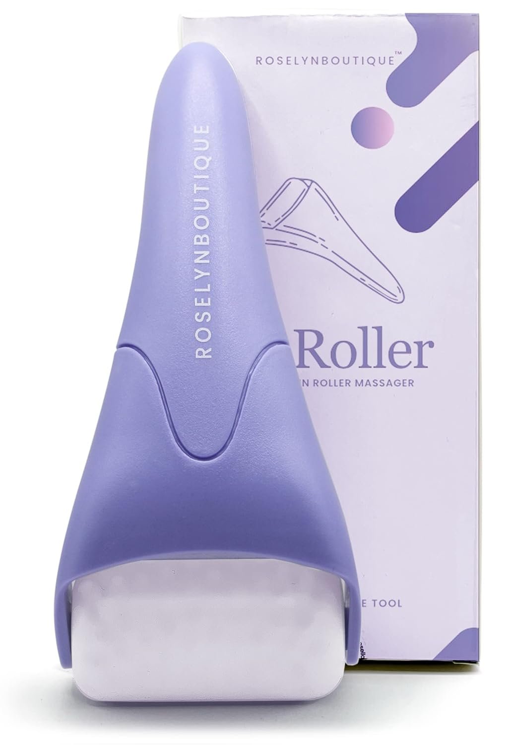 ROSELYNBOUTIQUE Ice Roller for Face Wrinkles Fine Lines Puffiness Stick Massager Facial Skin Care Tools Self Care Gifts for Men Women (Purple)