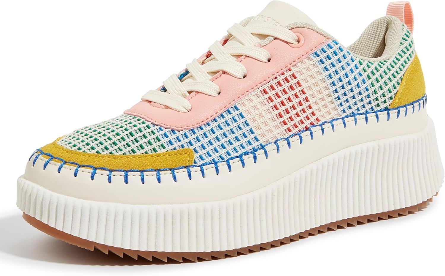LUCKY STEP Women’s Platform Sneakers Rhinestone Fashion Chunky Casual Sparkly Retro Braided Walking Shoes