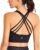 CRZ YOGA Naked Feeling Criss Cross Longline Sports Bras for Women – Wirefree Padded Strappy Yoga Cropped Tops